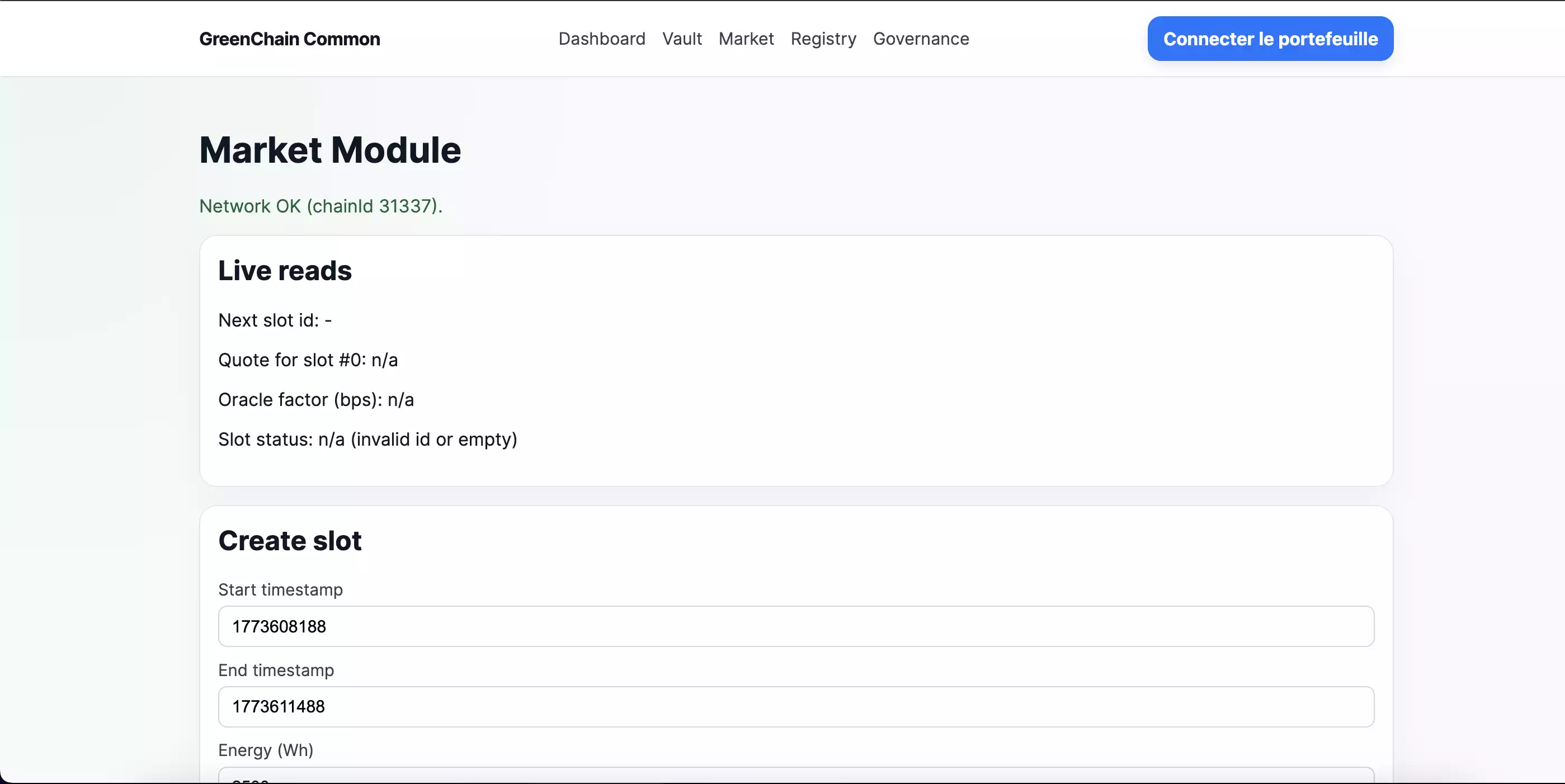 Market — Slots de flexibilité énergétique